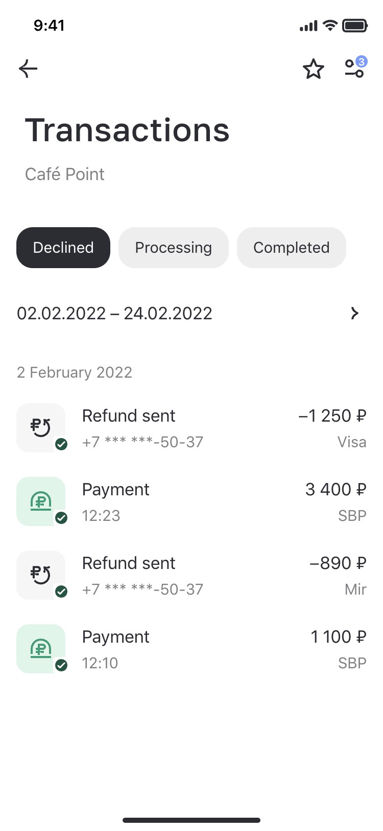 Filtered results